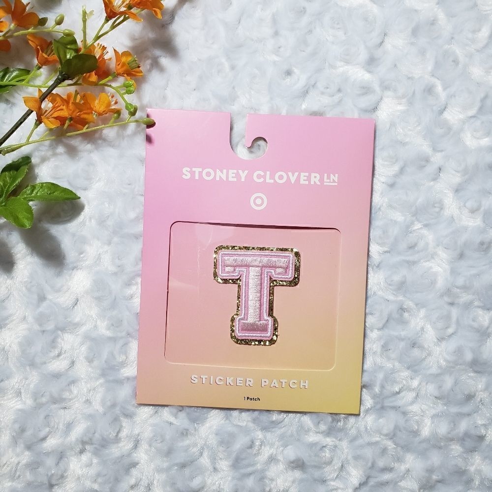 Stoney Clover Lane x Target light pink letter T sticker patch